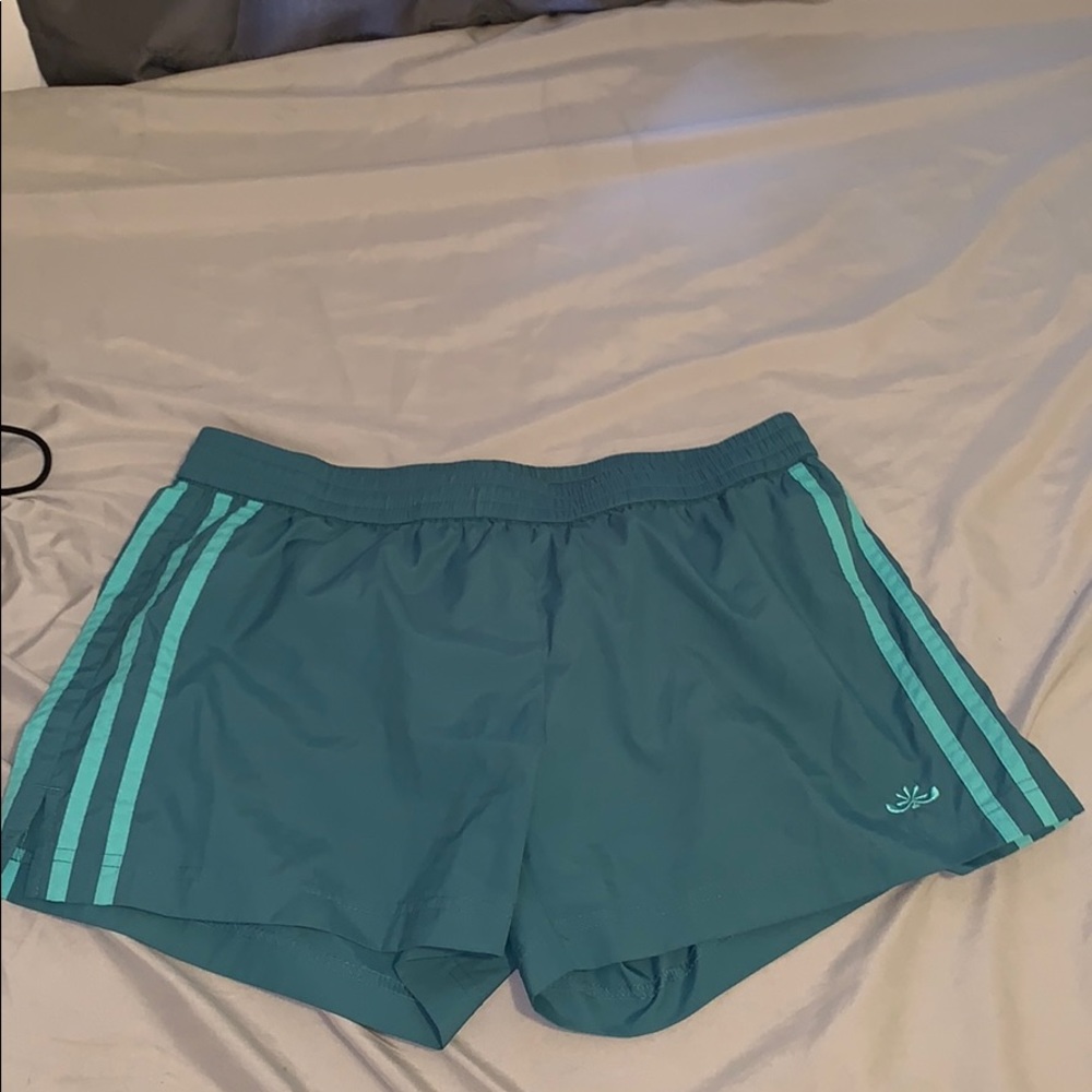 teal athletic shorts